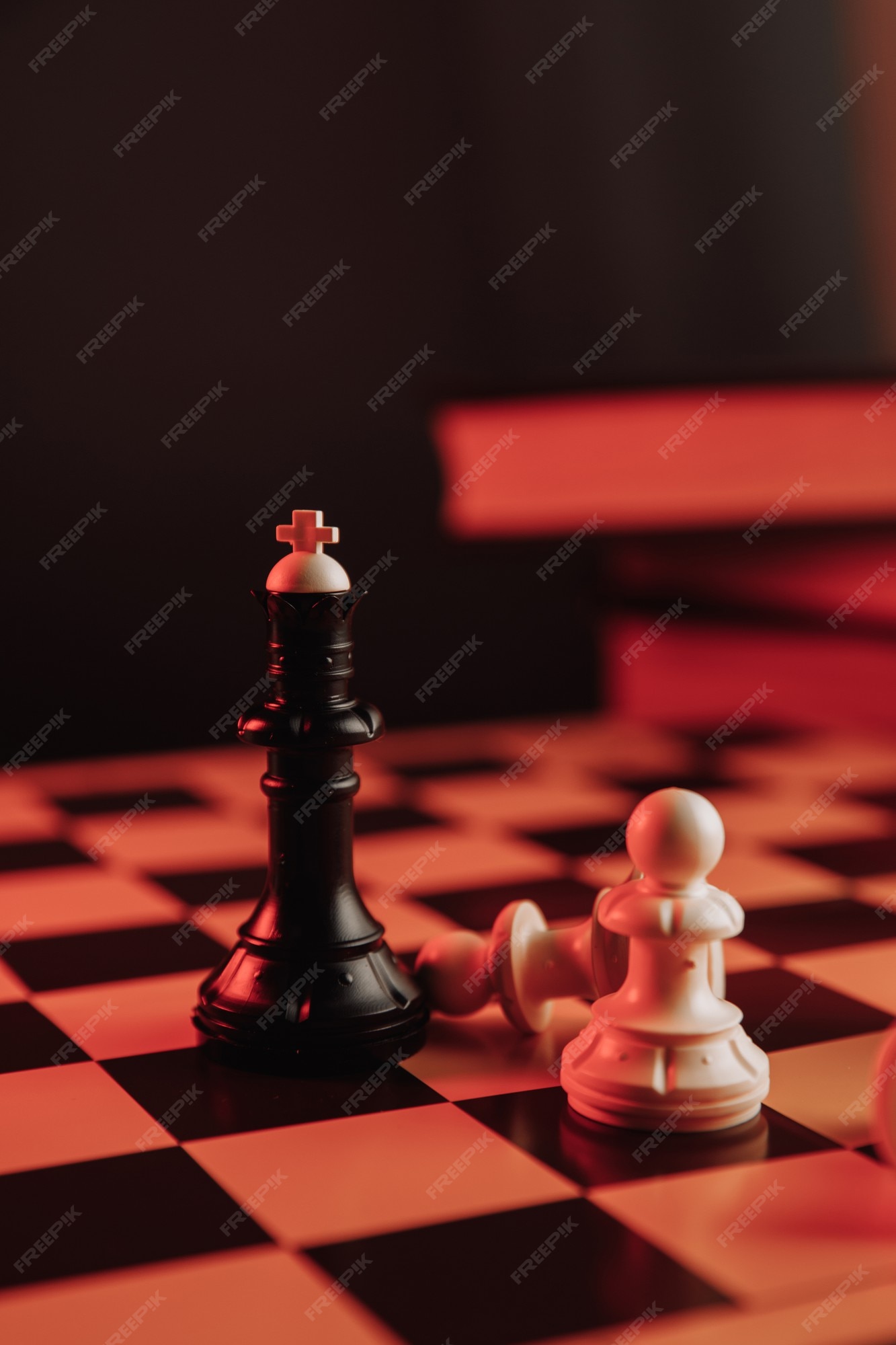 Phone wallpaper with chessboard and symbolic pawn and king