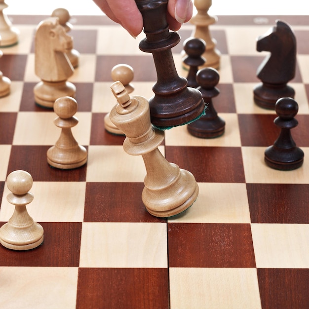 Black king wins white king in chess game