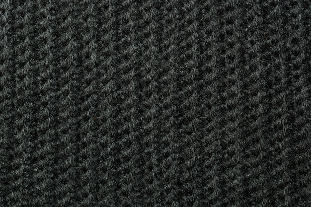 Black knitted wool texture can use as background.