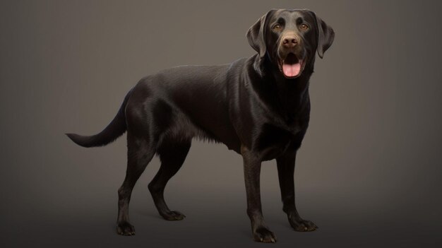 Photo a black labrador dog with a black coat on it