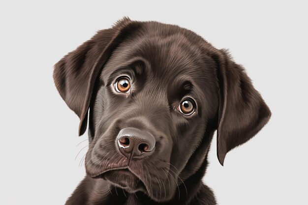 black Labrador retriever dog isolated on white background wallpaper