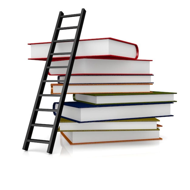 black ladder and book