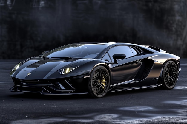 Черный Lamborghini Aventador SVJ