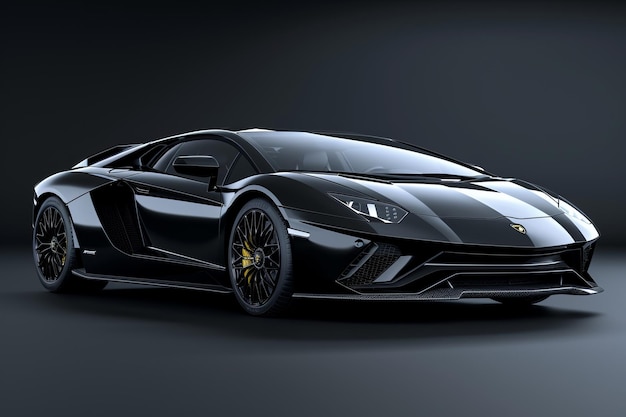 Черный Lamborghini Aventador SVJ