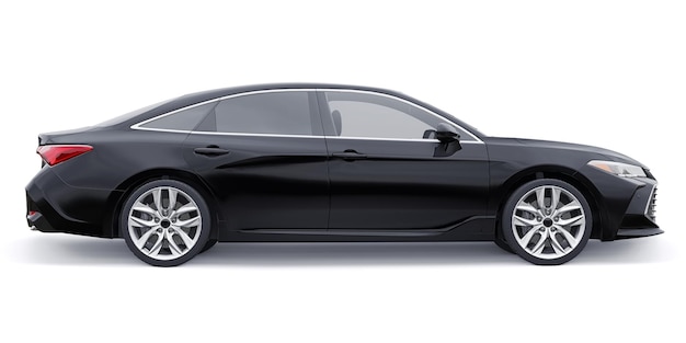 Black large business sedan for work and family 3D illustration