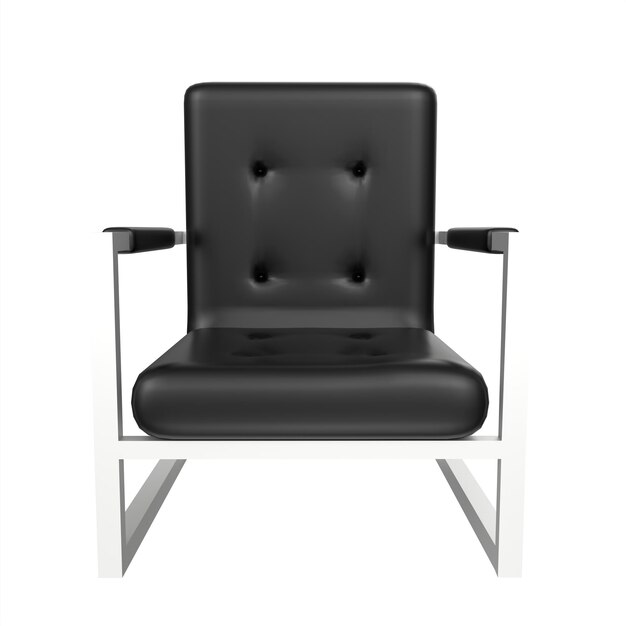 Black leather armchair 3d modelling