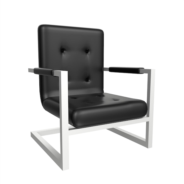 Black leather armchair 3d modelling