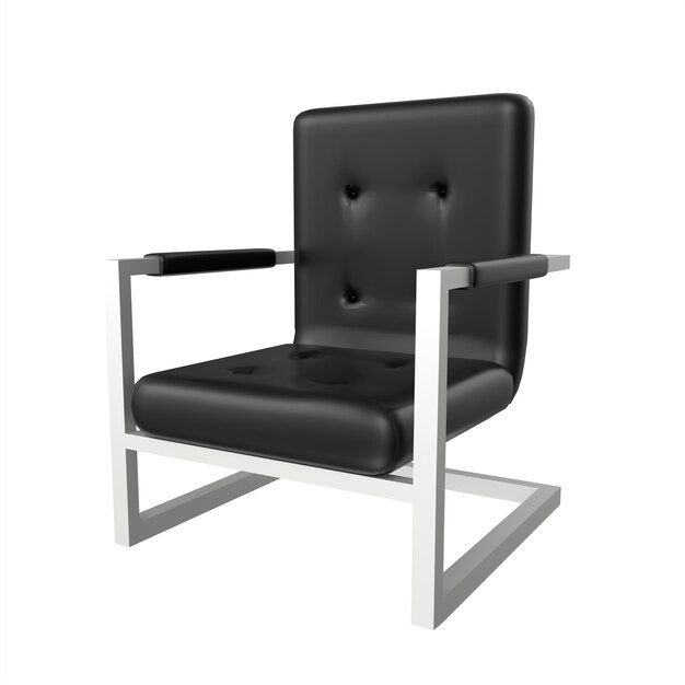 Black leather armchair 3d modelling