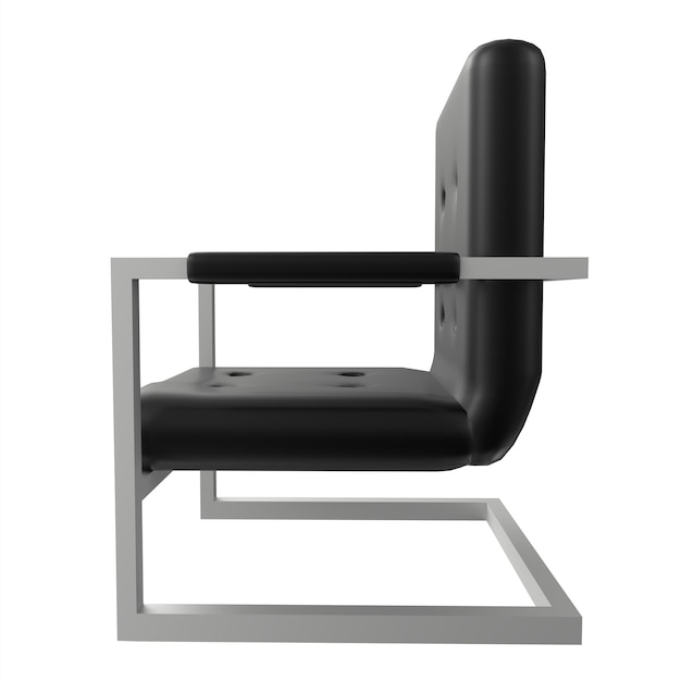 Black leather armchair 3d modelling