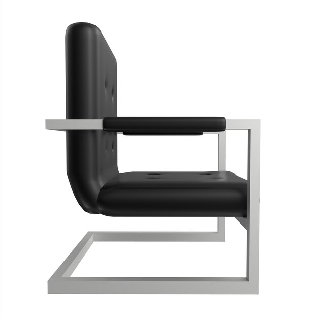 Black leather armchair 3d modelling