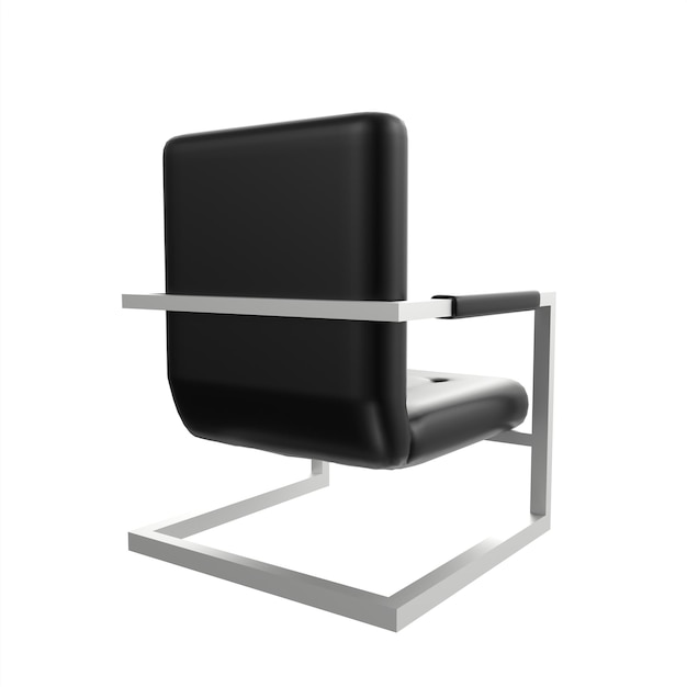 Black leather armchair 3d modelling