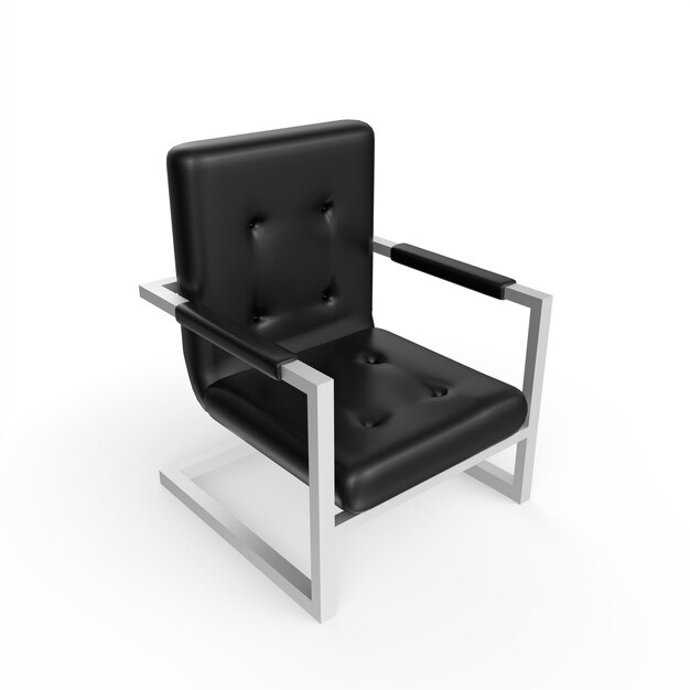 Black leather armchair 3d modelling