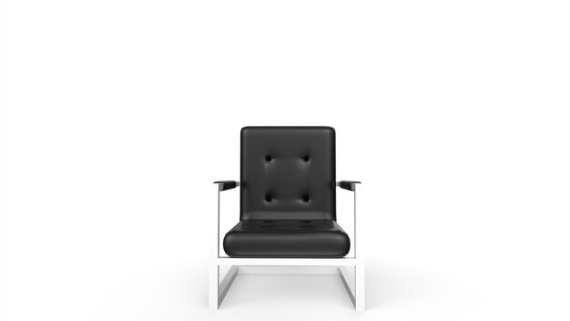 Black leather armchair 3d modelling