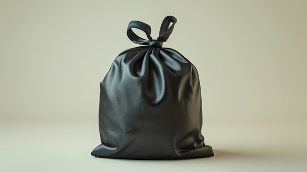 A black leather bag with a bow on it