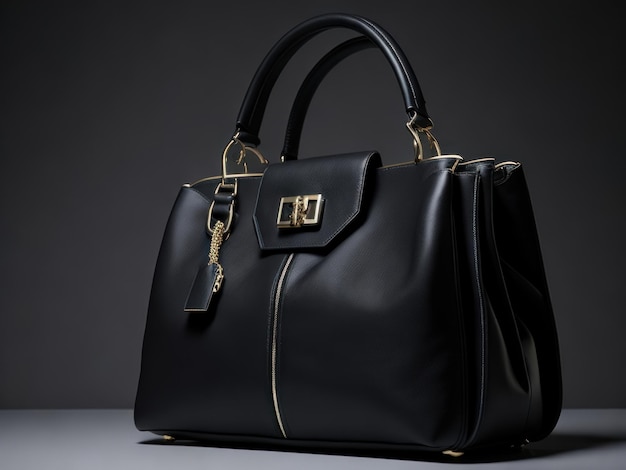 black leather bag