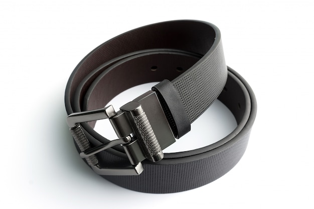 Photo black leather belt