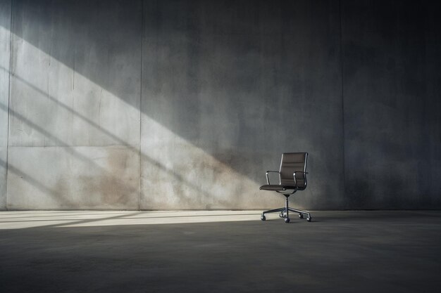 Black leather boss office chair with arrow route vacant sign on a white background