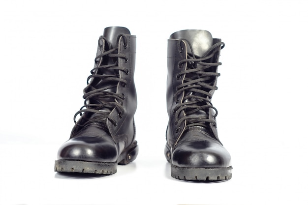 Black Leather combat boot or Army Boots