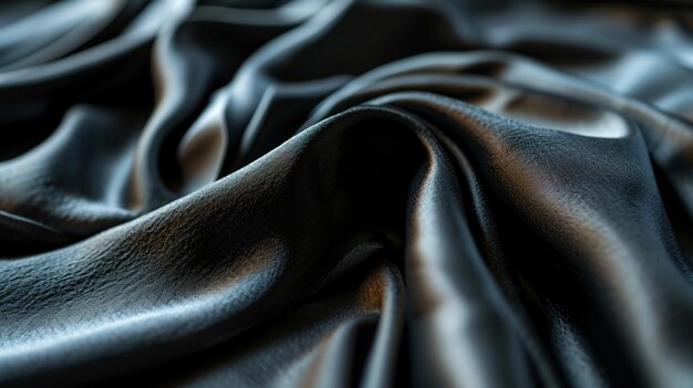 Фото Черная кожаная ткань