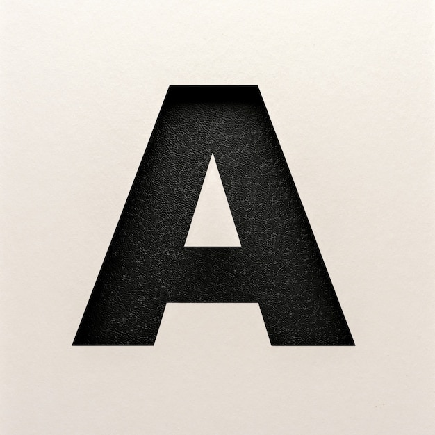 사진 블랙 가죽 글꼴 디자인, 추상 알파벳 글꼴, 사실적인 타이포그래피-a