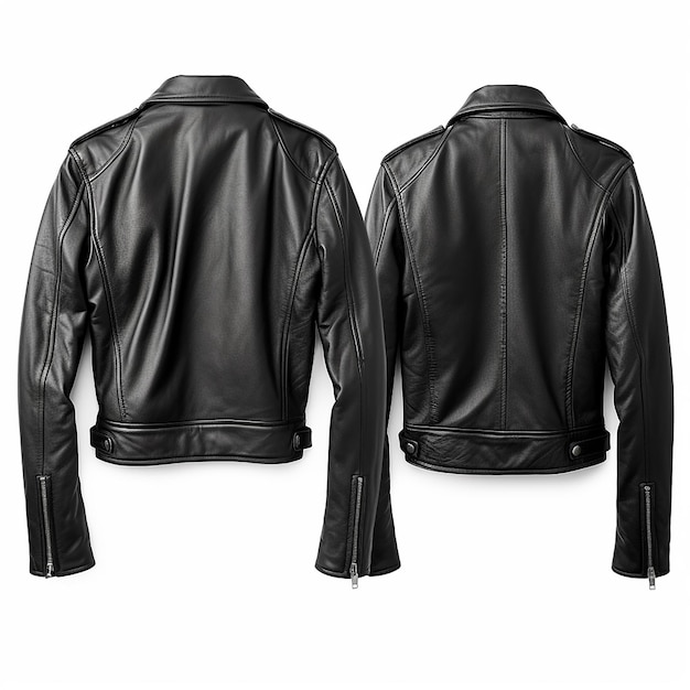 Photo black leather jacket isolated on white