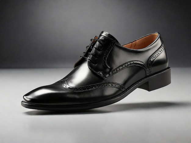 Black leather office shoe