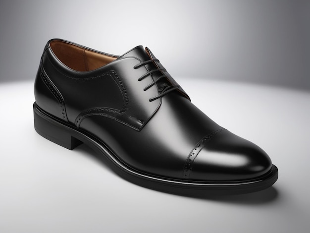 Black leather office shoe