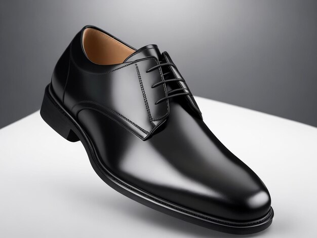 Black leather office shoe