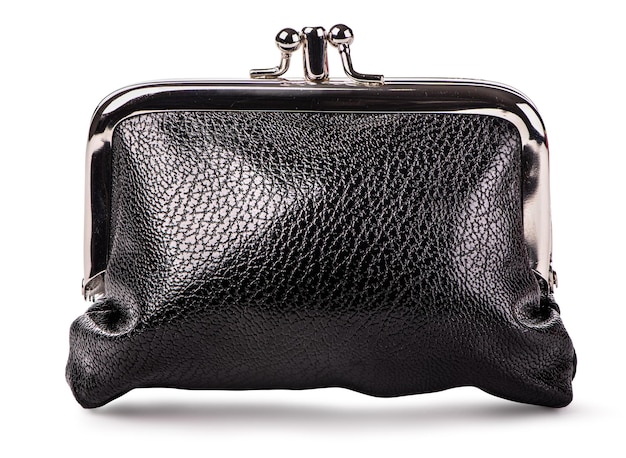 Black leather purse