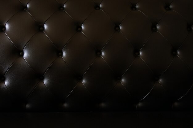 Black leather sofa texture background.