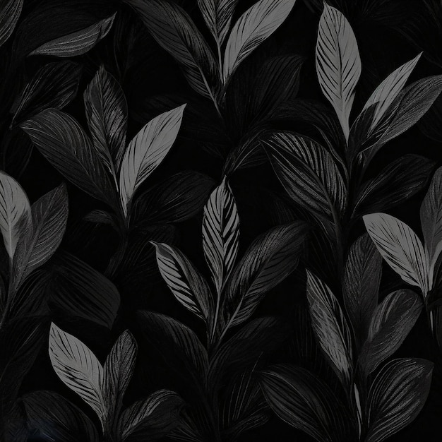 black leaves patterned background