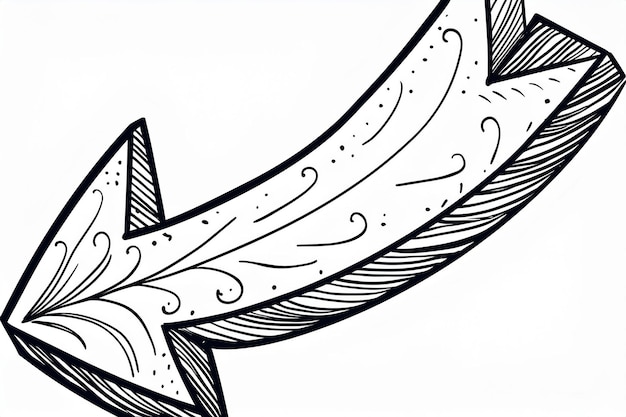 Photo black left cursor doodle arrow