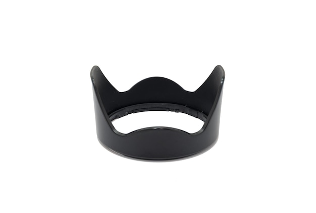 Photo black lens hood shaped petal