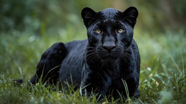 Foto ritratto di leopardo nero in natura