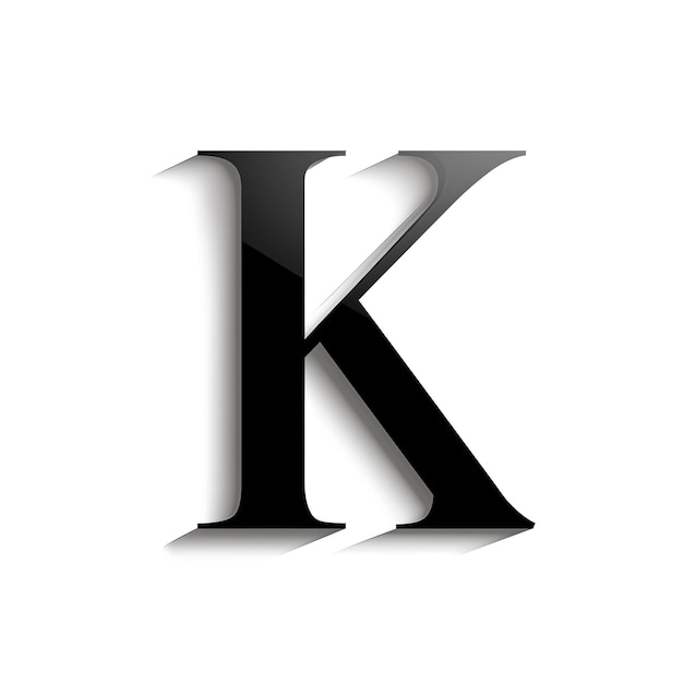 Логотип черного шрифта K в стиле минимализма на сером фоне