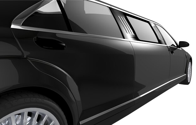 Photo black limousine side view