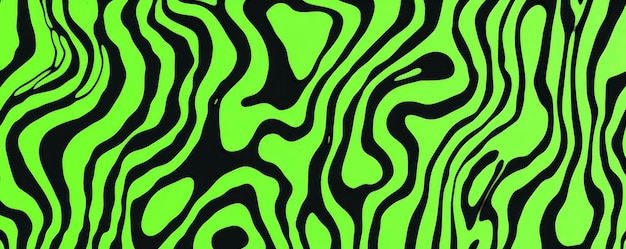 черные линии в гладком частом рисунке на ярко-зеленом фоне