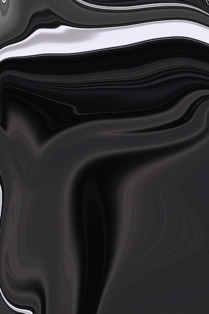 Black liquid marble background abstract flowing texture experimental art