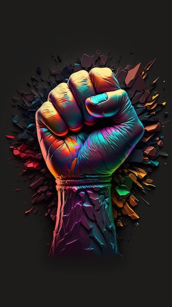 Black lives matter behang kleurrijk, regenboog
