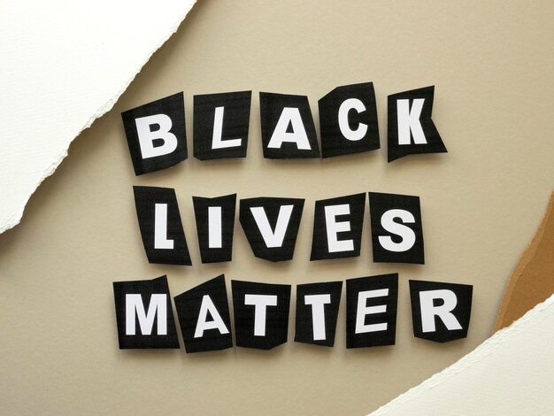 Black lives matter concept high angle