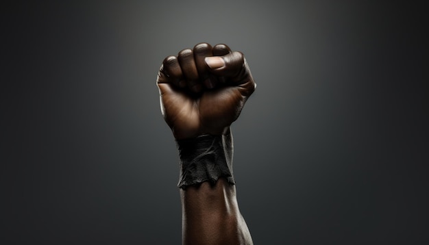 Photo black lives matter concept with black fist 1