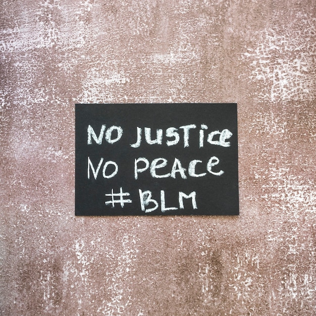 Black lives matter movement on chalkboard