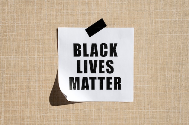 Photo black lives matter movement message on fabric