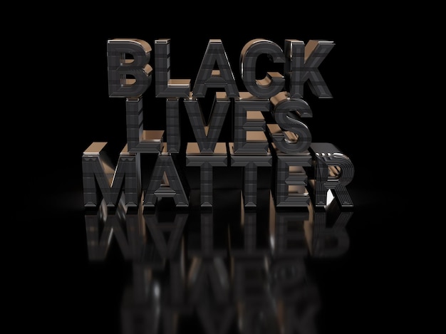 Black Lives Matter Slogan geschreven achtergrond, 3d render.