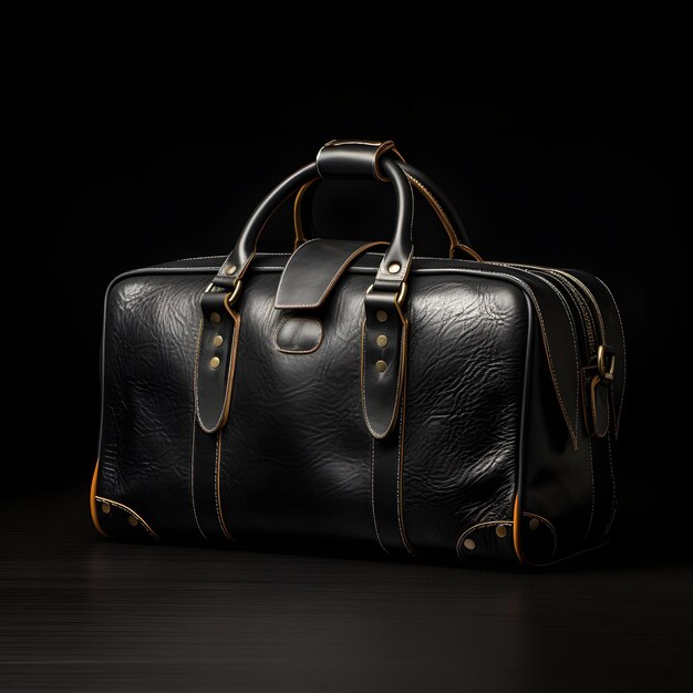 Black luggage bag AIgenerated