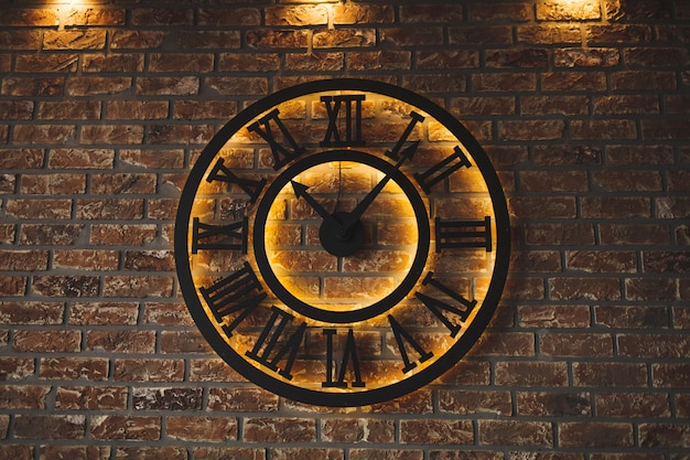 Black luminous clock