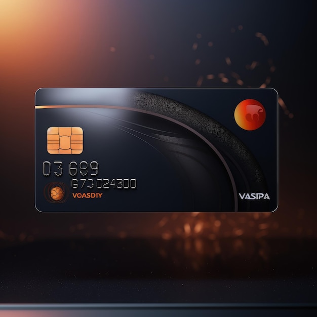 Photo black luxury credit card or debit card on dark background generative ai