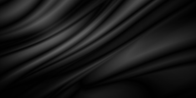 Black luxury fabric background with copy space