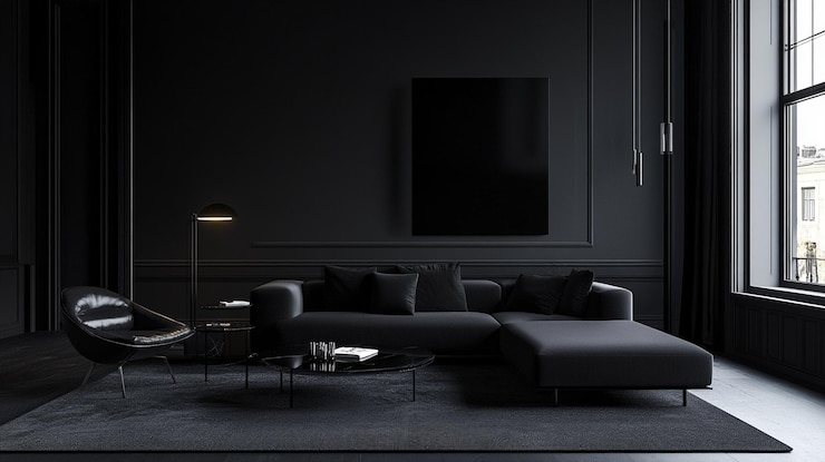 Photo black luxury premium interior
