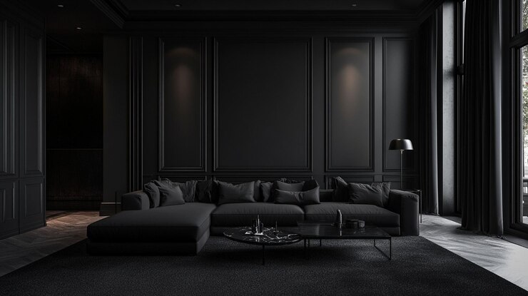 Photo black luxury premium interior